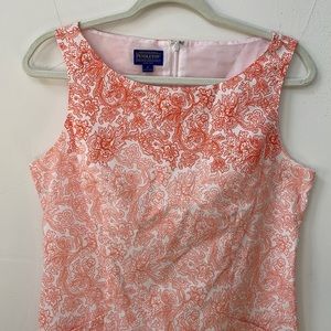 Pendleton orange floral ombré shift dress midi‎ length